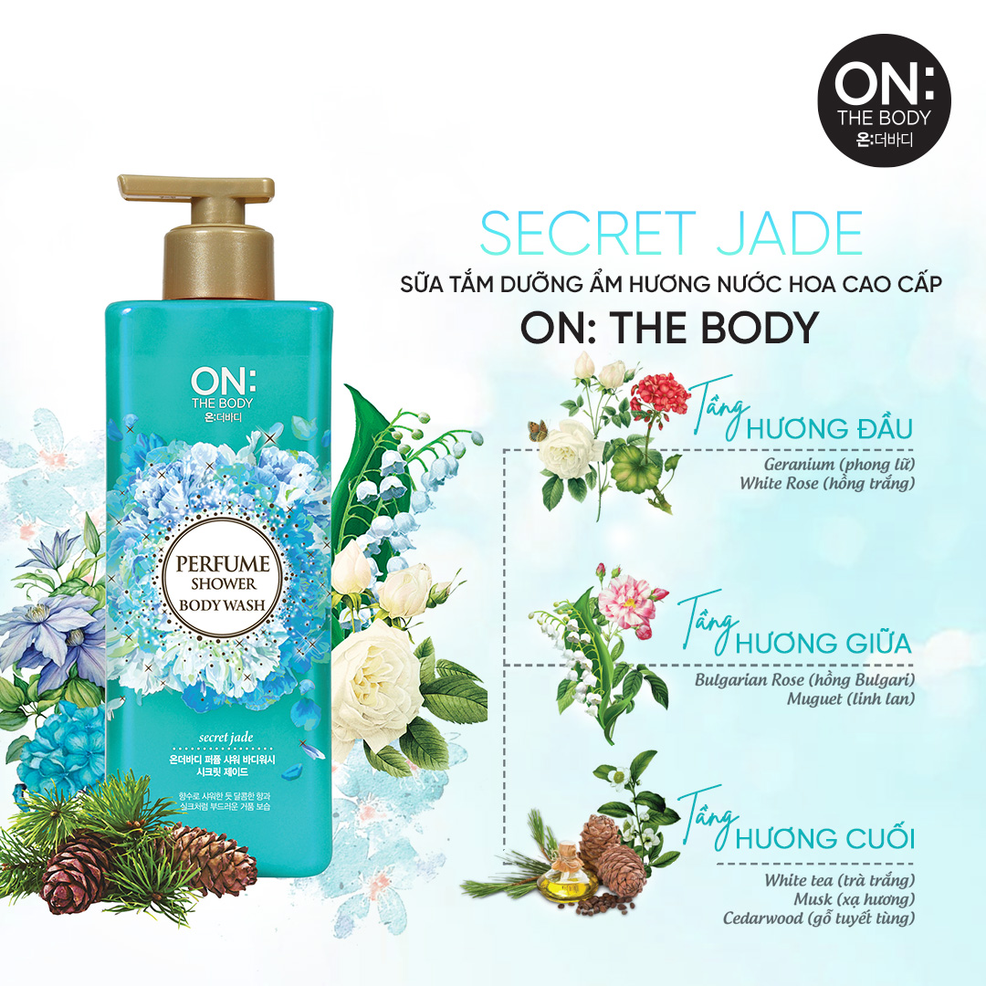 Sữa tắm dưỡng ẩm On: The Body hương nước hoa Secret Jade 500g